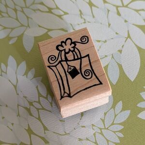 Wooden Stamp with Handbag Design